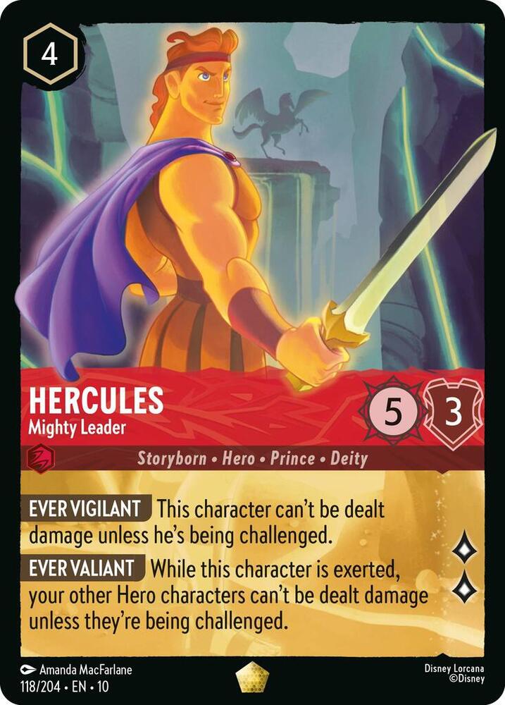 lorcana hercules cards - Whispers in the Well - Bodyguard (This character may enter play exerted Hercules Ursula's Return Lorcana Card
