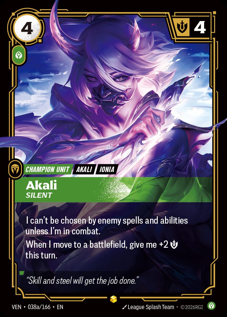 その他 Riftbound Akali VEN 021a/166 Akali – Vendetta #38 · Riftbound Singles · Singapore