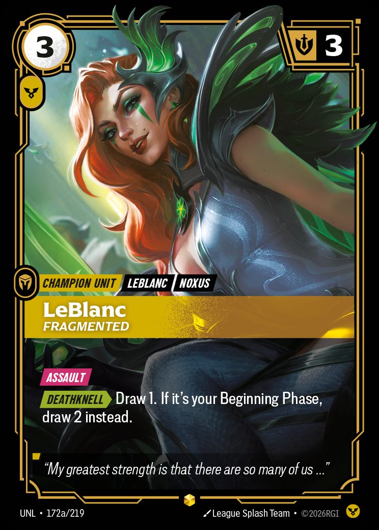 Deceiver - LeBlanc – Unleashed #199 · Riftbound Singles